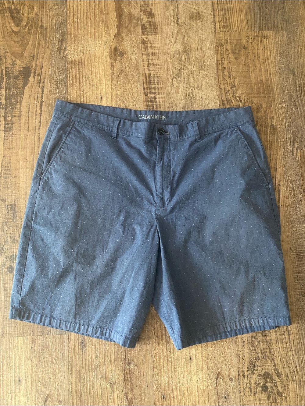 Calvin Klein Men's Navy Blue Microdot Flat-Front Shorts